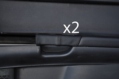 black stitch FITS VOLVO S40 04-12  2X DOOR HANDLE LEATHER COVERS CUSTOM NEW