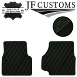 GREEN DIAMOND STITCH VINYL 2X TAILORED FLOOR MAT CARPETS FOR DEFENDER 90 110