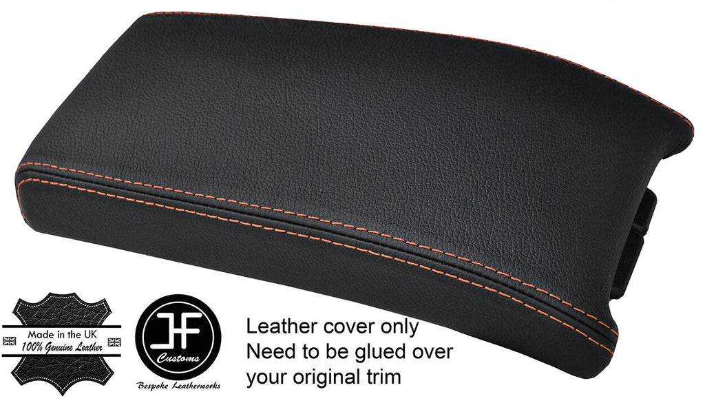 BEIGE STITCH REAL LEATHER ARMREST LID COVER FITS MERCEDES CLK W208 C208 97-00