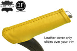 YELLOW REAL LEATHER HANDBRAKE HANDLE COVER FITS AUDI A3 8P 04-12 CUSTOM NEW