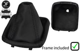 BLACK  STITCH LEATHER GEAR GAITER+PLASTIC FRAME FOR MERCEDES A CLASS W169 04-12