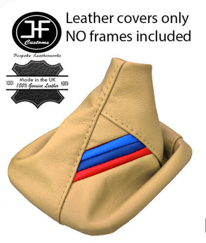 CREAM LEATHER TRI STRIPE FITS BMW E36 E46 1991-2005 3 SERIES GEAR SHIFT BOOT