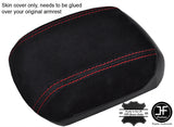 RED STITCH REAL SUEDE ARMREST COVER FITS CHEVROLET CRUZE 2011-2015 CUSTOM NEW