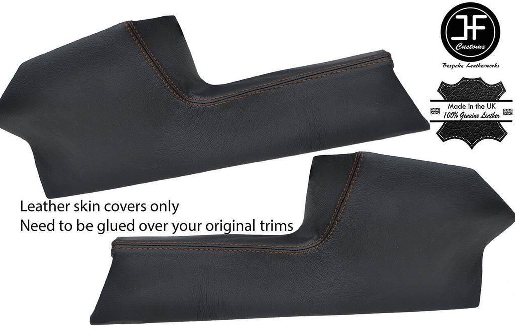 BROWN STITCH 2X KNEE PAD REAL LEATHER COVERS FITS LOTUS ELITE ECLAT 1975-1982