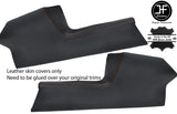 BROWN STITCH 2X KNEE PAD REAL LEATHER COVERS FITS LOTUS ELITE ECLAT 1975-1982