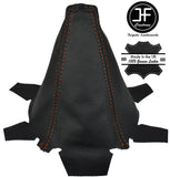 ORANGE STITCHING FOR HONDA JAZZ 2009-2014 BLACK LEATHER GEAR STICK GAITER COVER
