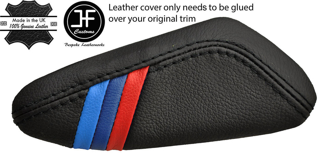 BLACK STITCH TRI STRIPE CONSOLE SIDE TRIM LEATHER COVER FITS BMW F20 F21 10-16