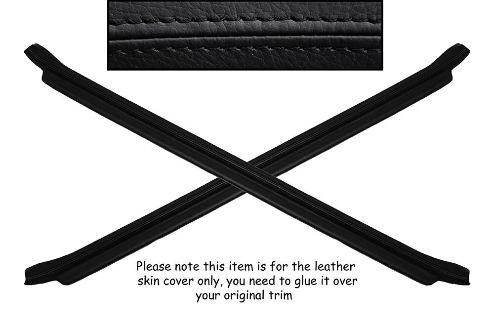 BLACK STITCH 2X DOOR SILL TRIM LEATHER SKIN COVERS FITS TOYOTA MR2 MK1 84-90