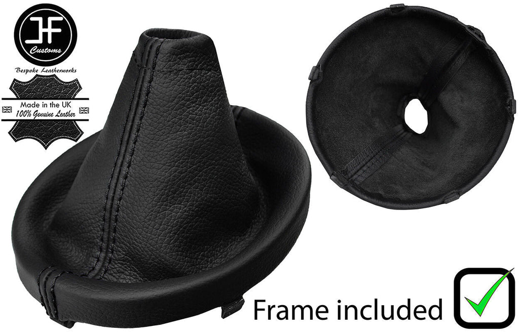 BLACK STITCH LEATHER GEAR GAITER+PLASTIC FRAME FOR SUBARU IMPREZA WRX STI 15-18