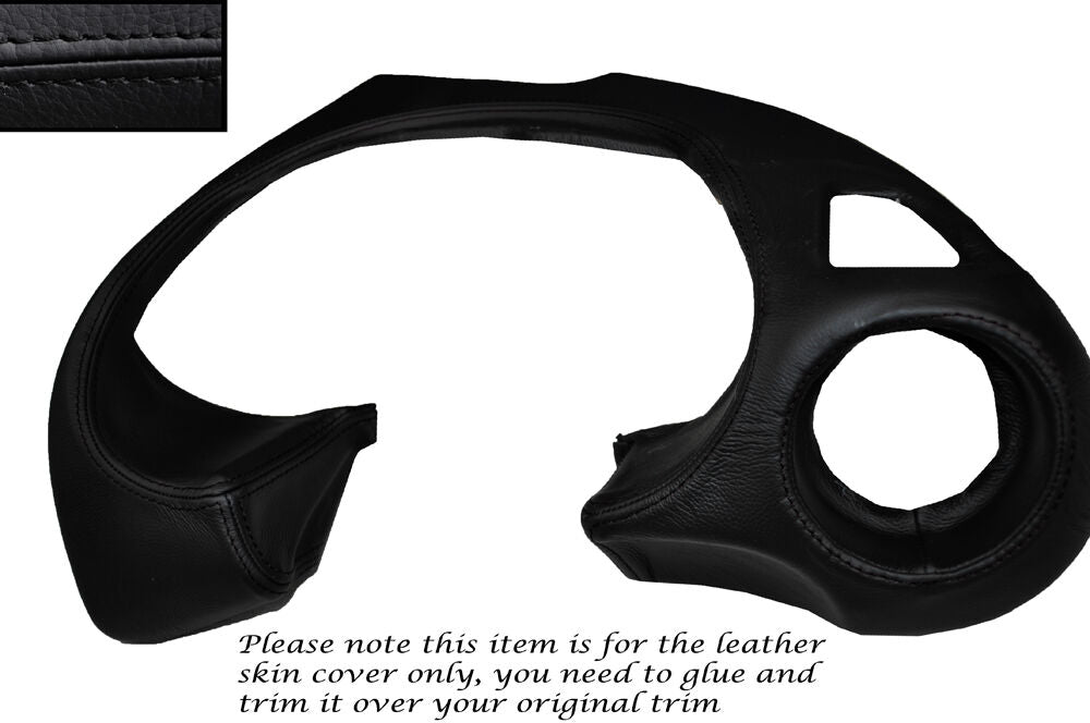 BLACK STITCH SPEEDO DASH SURROUND TRIM LEATHER SKIN COVER FITS MAZDA RX8 03-12