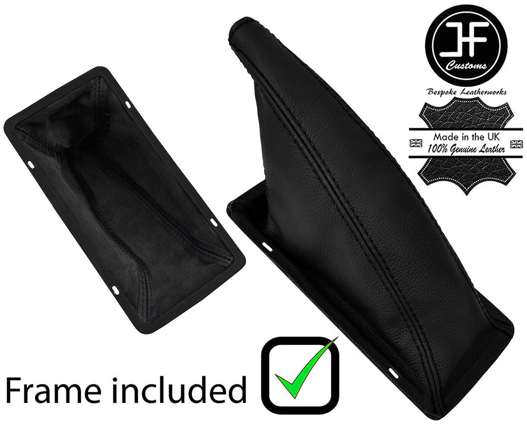 BLACK STITCH LEATHER HANDBRAKE WITH PLASTIC FRAME FITS FORD CAPRI MK3 1978-1987