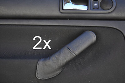 black stitch FITS VW GOLF MK4 4 IV 2X REAR LEATHER DOOR HANDLE COVERS CUSTOM NEW