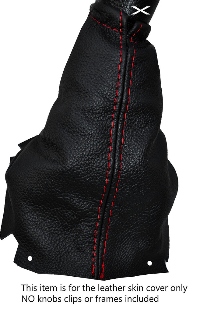 RED STITCHING LEATHER MANUAL GEAR GAITER FITS NISSAN MICRA ACENTA 2007-2010