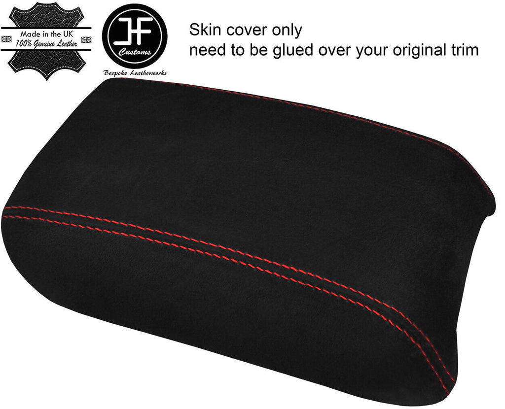 RED STITCH ARMREST LID REAL SUEDE COVER FITS MERCEDES R CLASS W251 06-12