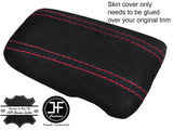 RED STITCHING REAL SUEDE ARMREST LID COVER FITS MAZDA RX7 RX-7 1992-2001