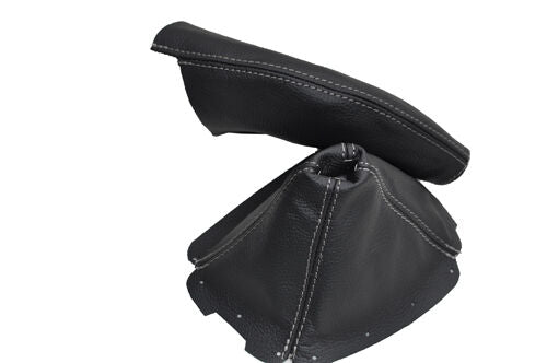 GREY STITCHING FITS MAZDA MX5 MK1 EUNOS 1989-1997 LEATHER GEAR HANDBRAKE GAITER