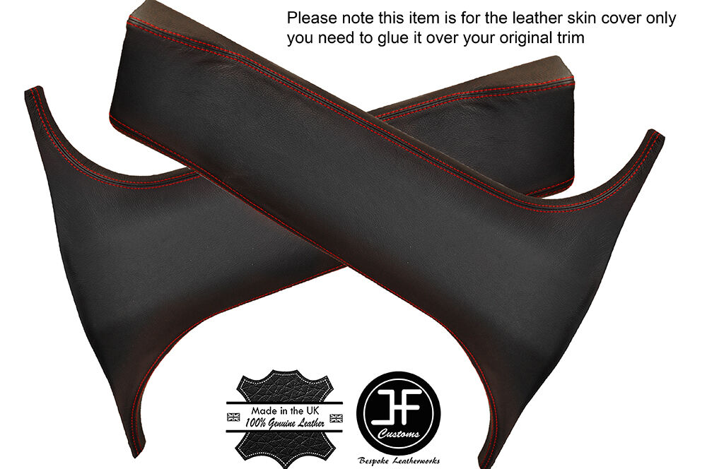 RED STITCH 2X LOWER B PILLAR LEATHER COVERS FITS SUBARU IMPREZA WRX STI 02-07