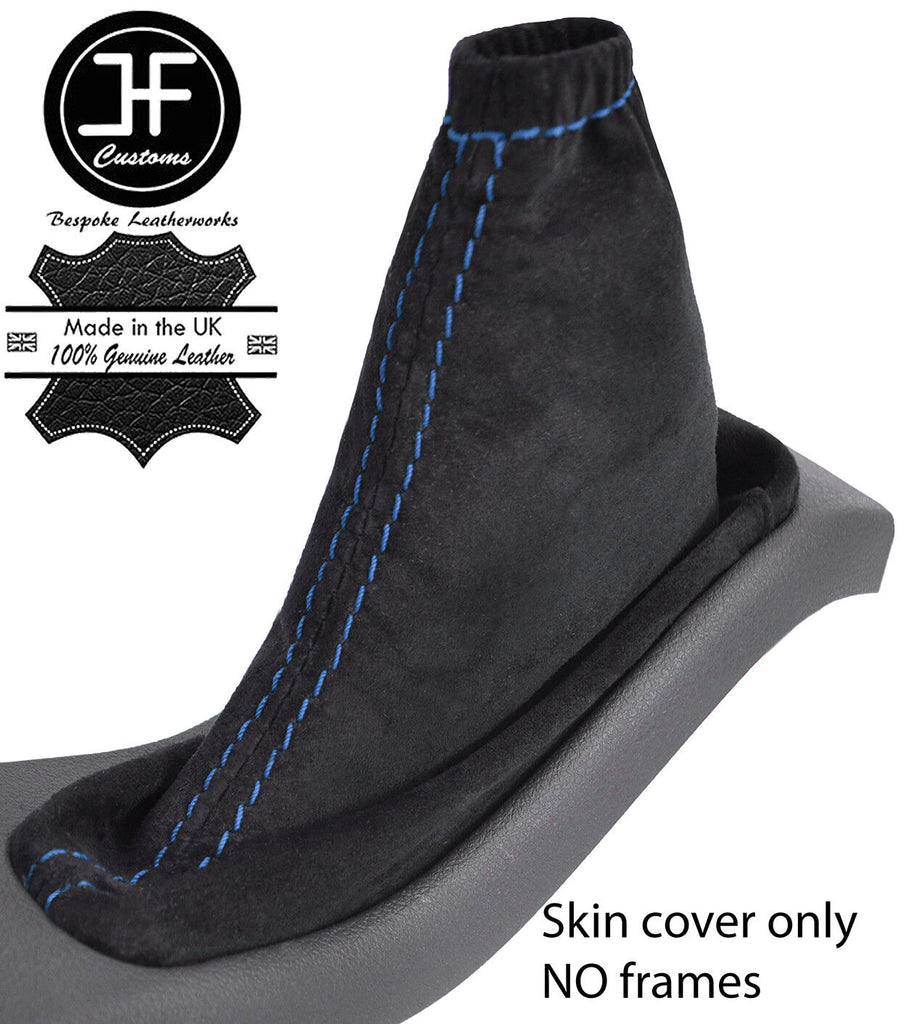 BLUE STITCH REAL SUEDE HANDBRAKE GAITER FOR FORD FOCUS MK2 2005-2007 CUSTOM NEW
