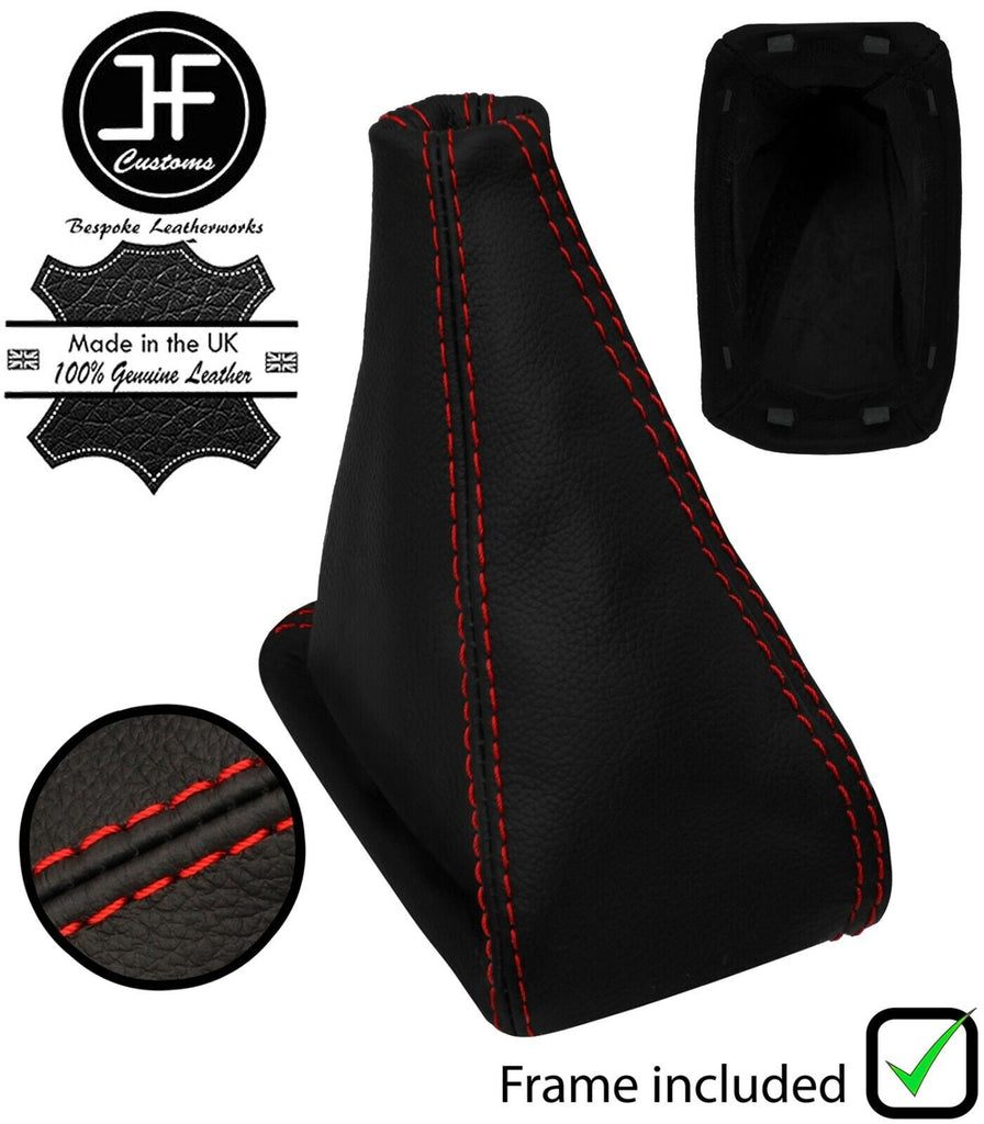 RED STITCH LEATHER MANUAL GEAR GAITER+PLASTIC FRAME FITS SUZUKI IGNIS 03-06