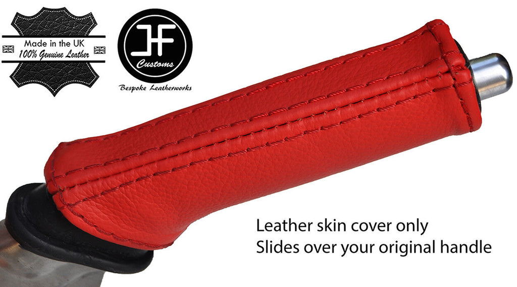 RED TOP GRAIN LEATHER HANDBRAKE HANDLE COVER FITS TOYOTA AURIS 2012-2018