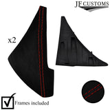 D RED STITCH 2X CONSOLE SIDE TRIM SUEDE COVERS+FRAMES FOR MAZDA MX5 MK3 05-08
