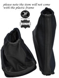 BLACK & BLACK LEATHER GEAR & HANDBRAKE GAITERS FITS FORD FOCUS II 04-08