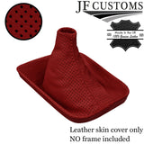 D RED ITALIAN PERFORATED LEATHER GEAR GAITER FITS BMW 5 SERIES E28 81-87