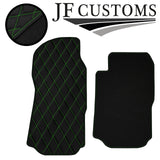 GREEN DIAMOND STITCH VINYL 2X TAILORED FLOOR CARPETS FOR TRANSIT MK7 06-10 JF1
