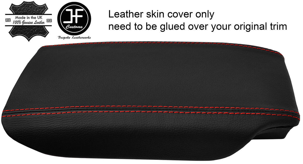 RED STITCH ARMREST LID REAL LEATHER COVER FITS MERCEDES CL500 W215 C215 99-05