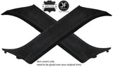 BLACK STITCH 2X A PILLAR SUEDE COVERS FITS BMW MINI COOPER R50 R53 2001-2006