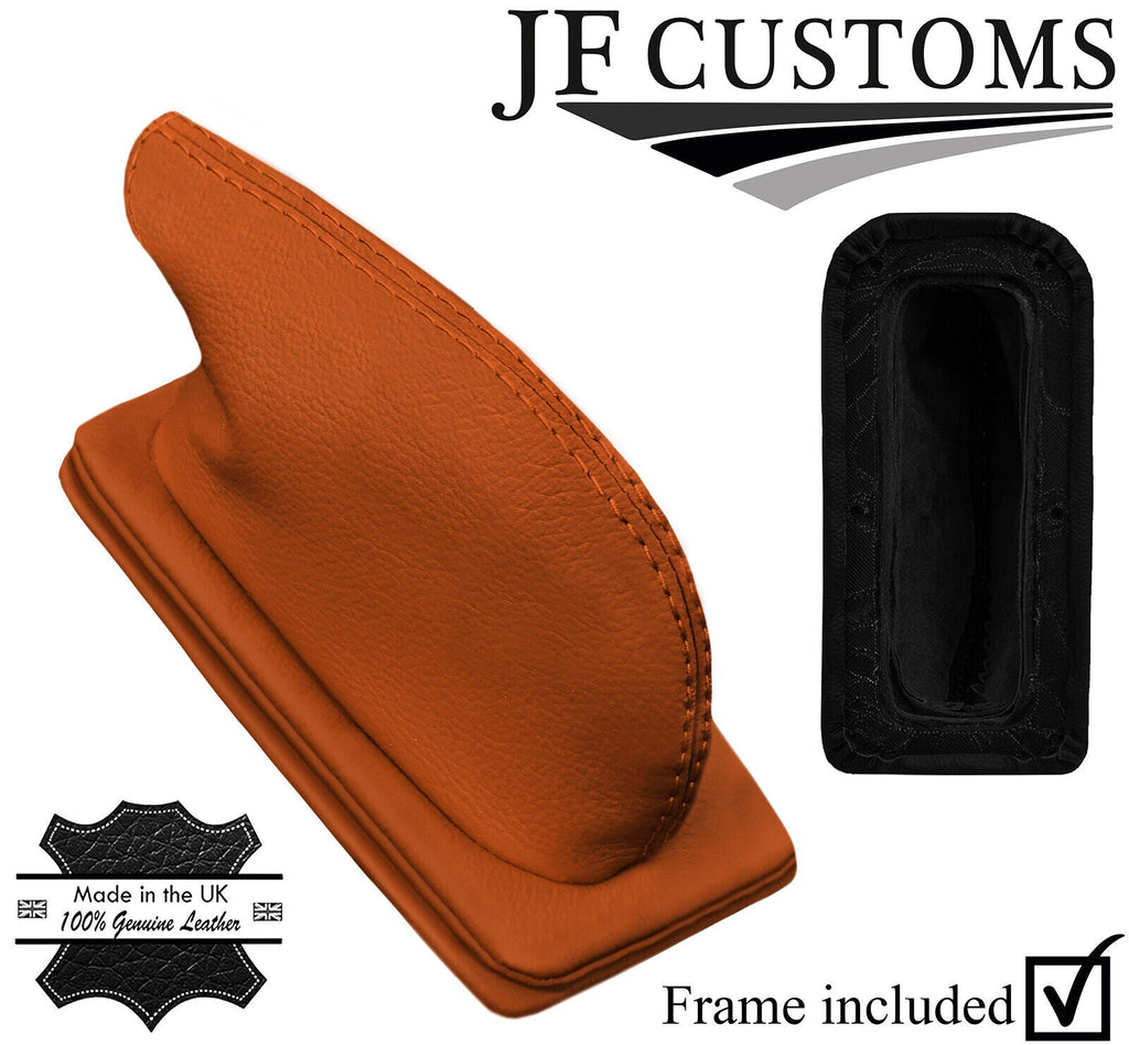 ORANGE ITALIAN LEATHER HANDBRAKE+FRAME FITS FORD ESCORT MK1 MK2 CAPRI MK1 68-80