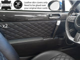 BLACK DIAMOND STICH 2X DOOR TRIM TOP GRAIN LEATHER COVER FOR MAZDA MX5 MK3 05-14