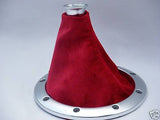 FITS AUDI TT RED SUEDE GEAR GAITER LEATHER SHIFT BOOT NEW CUSTOM NEW MADE IN UK