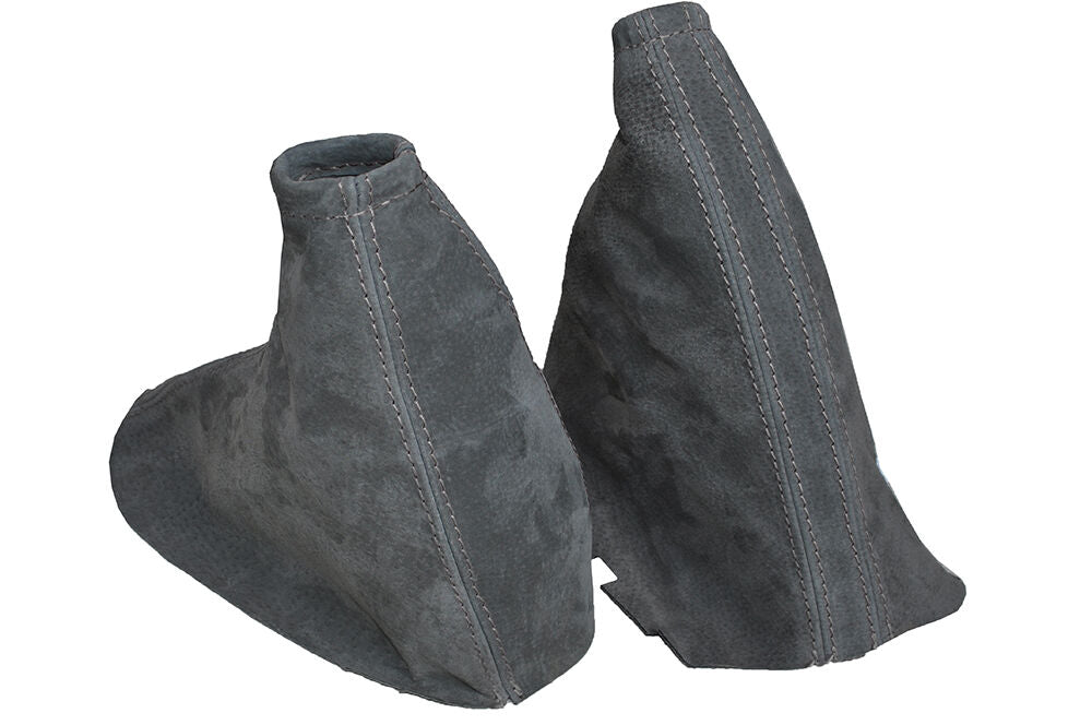 GREY STITCH GREY REAL SUEDE GAITERS SET FITS VAUXHALL OPEL CORSA C 2000-2006