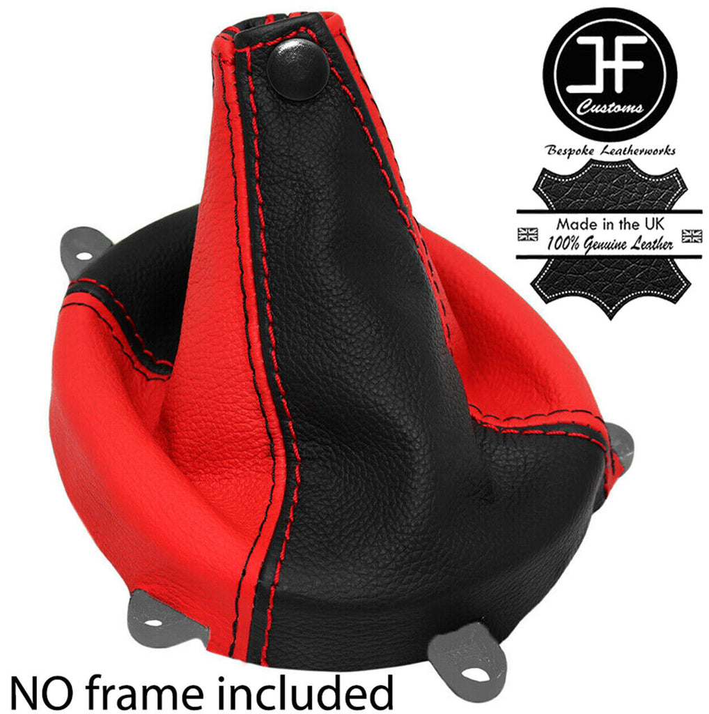 BLACK RED 2 TONE 6 SPEED LEATHER GEAR GAITER FOR MITSUBISHI LANCER EVO 7 8 9