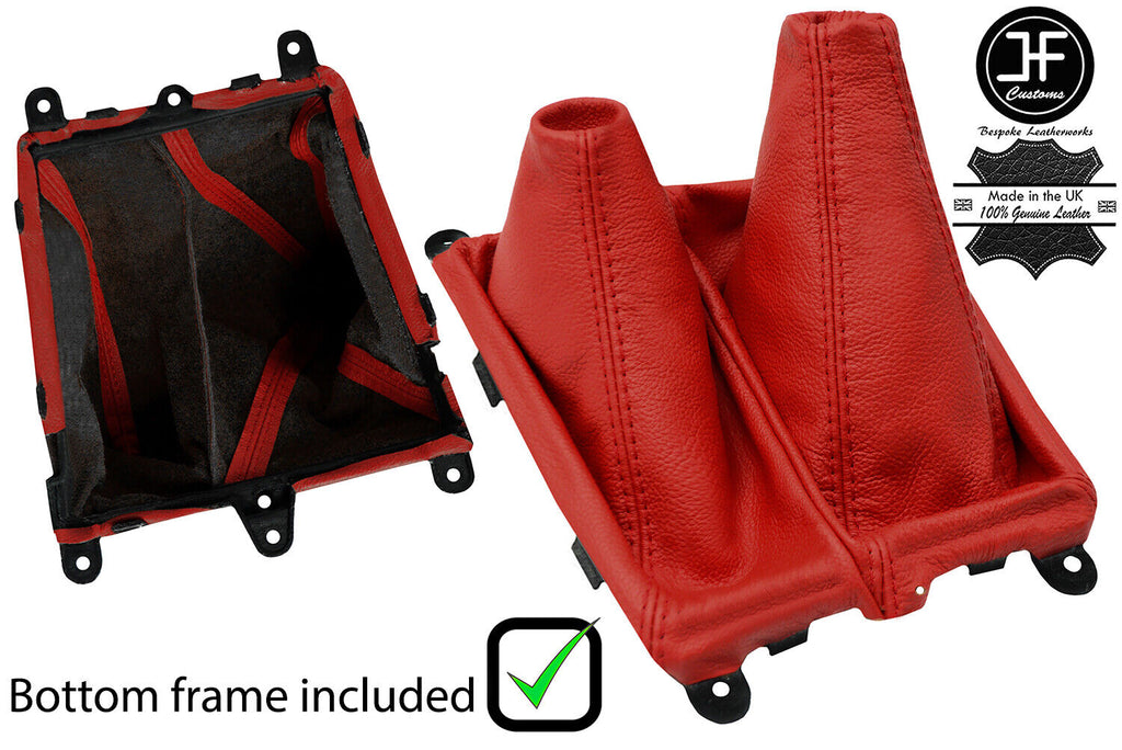 RED REAL LEATHER MANUAL GEAR & HI LOW GAITER + FRAME FOR FORD RANGER 06-11