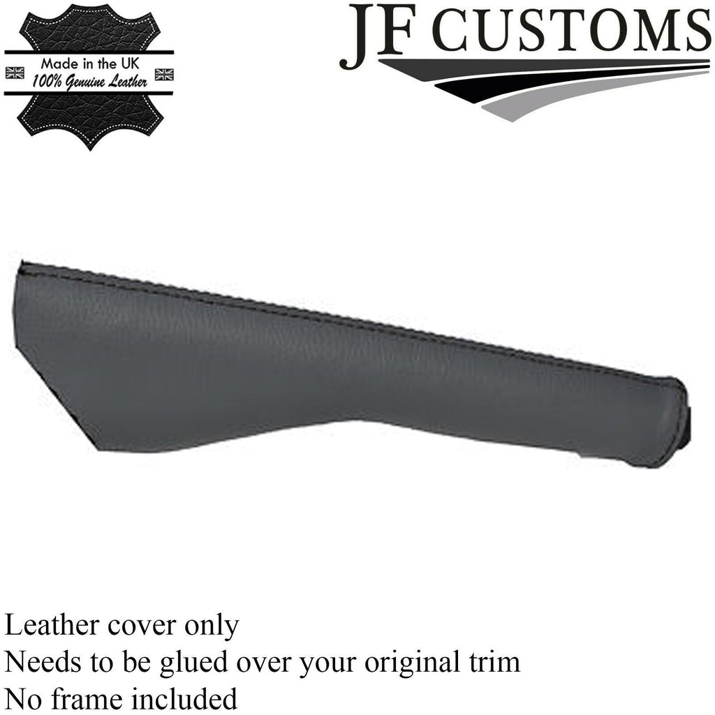 BLACK STITCH FITS VW CADDY 2004-2010 GREY LEATHER HANDBRAKE GAITOR CUSTOM NEW