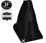 YELLOW STITCHING MANUAL LEATHER GEAR GAITER FITS CITROEN C3 DS3 2010-2015