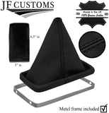 BLACK STITCH TOP GRAIN LEATHER GEAR GAITER + METAL FRAME FITS CORVETTE C3 77-81