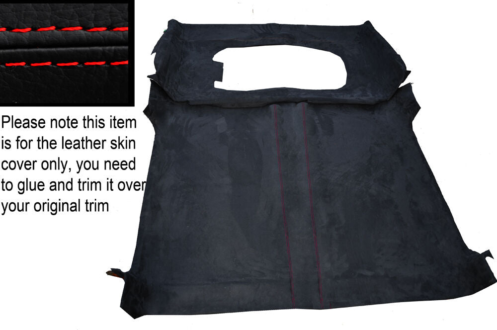 RED STITCH ROOF HEADLINING LUXE SUEDE COVER FITS LAND ROVER DEFENDER 90 3DR SW