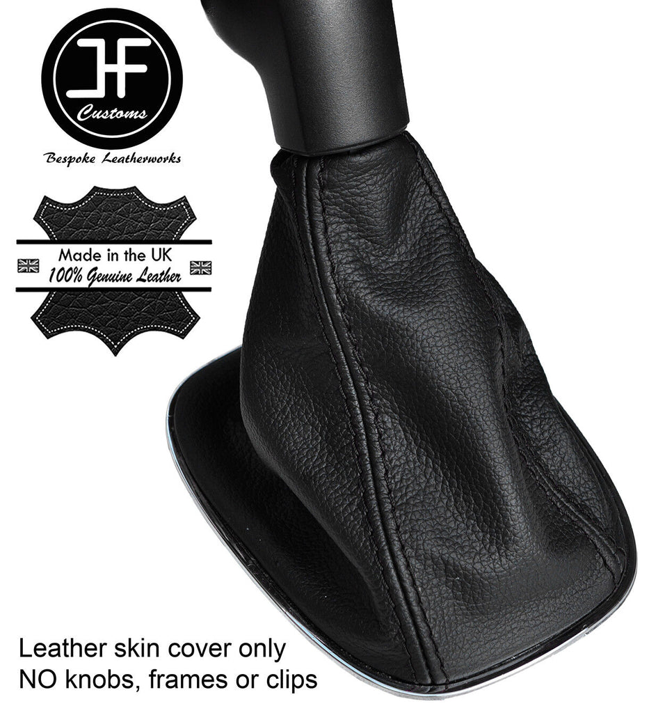 BLACK STITCH TOP GRAIN REAL LEATHER GEAR GAITER FOR VAUXHALL OPEL CORSA D 06-14