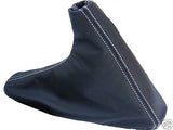 FITS BMW E90 LEATHER  HANDBRAKE GAITER WHITE STITCH  05+ CUSTOM NEW MADE IN UK