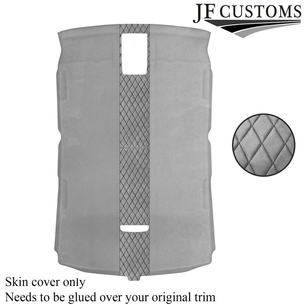 DSG2 BLACK STITCH L GREY LUXE SUEDE HEADLINER COVER FOR AUDI A4 B7 04-09 SALOON