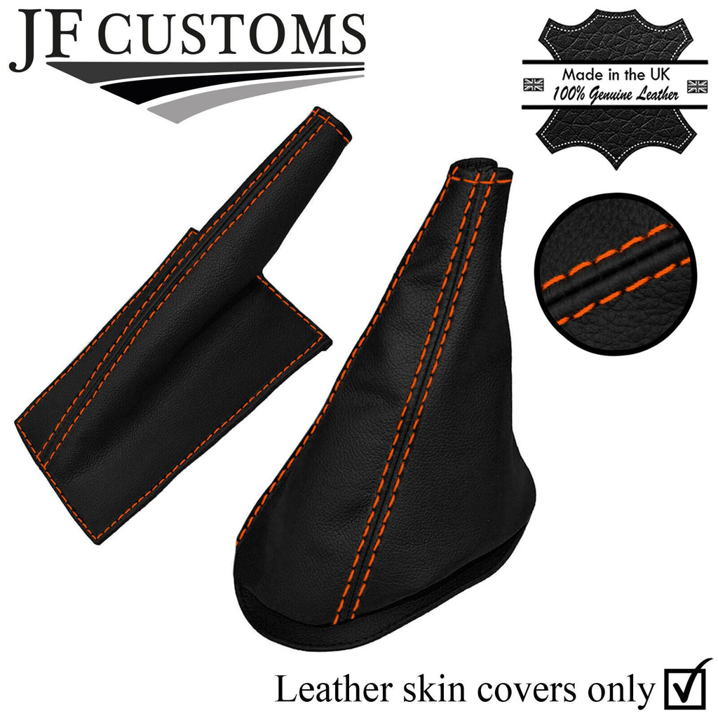 ORANGE STITCH LEATHER GEAR HANDBRAKE SET FOR MINI CLASSIC ROVER AUSTIN MORRIS