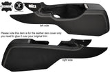 WHITE STITCH 2X CENTER CONSOLE SIDE TRIM LEATHER COVERS FITS FORD MUSTANG 10-14