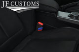 D RED STITCH TRI STRIPE 2X SEAT LONG COVERS FITS BMW 6 SERIES E63 E64 04-11