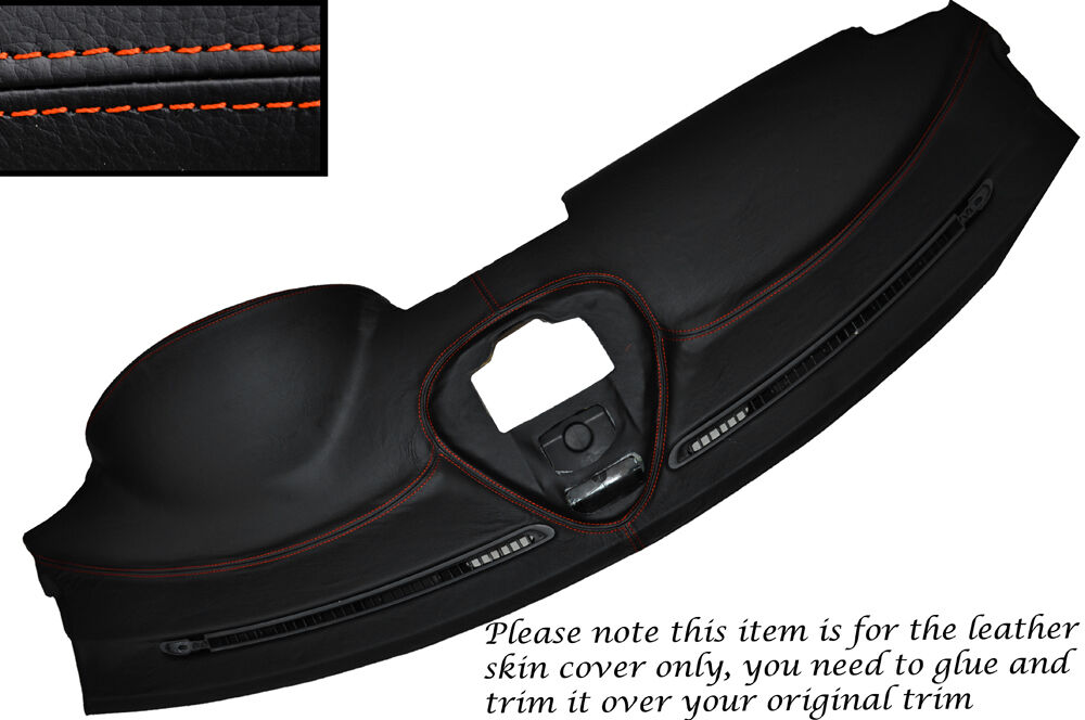 ORANGE STITCH DASH DASHBOARD LEATHER COVER FITS MERCEDES C CLASS W203 01-07