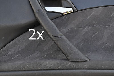 black stitch FITS MERCEDES E CLASS W210 95-02 2X DOOR HANDLE LEATHER COVERS