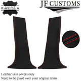 RED STITCH ITALIAN LEATHER 2X LOWER B PILLAR COVER FOR INFINITI G35 02-06 SEDAN