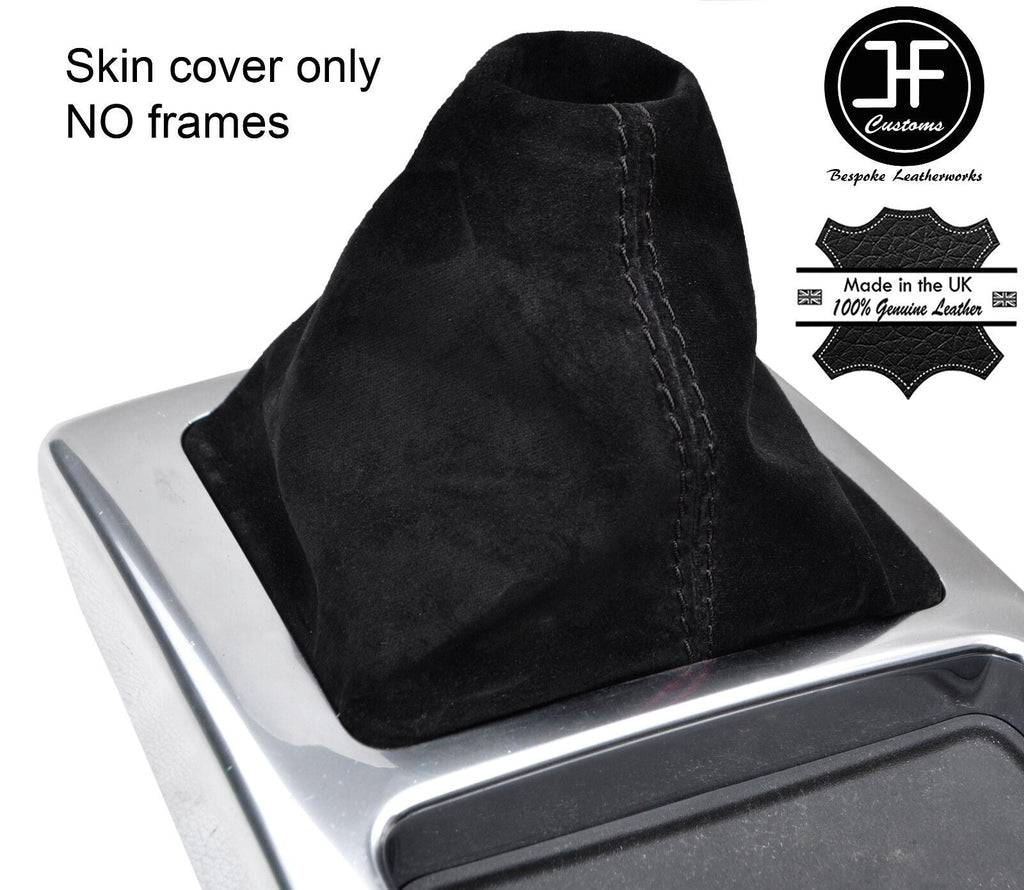 BLACK STITCH REAL SUEDE MANUAL GEAR GAITER FITS LAND ROVER FREELANDER 2 13-15